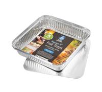 HOMESHOPA Aluminium Foil Trays with Lids, 18 Pack 9 X 9 Inch Square Disposable Tin Foil Containers, Best for Meal Prep, Food Storage, Baking, Broiling, Roasting
