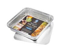 HOMESHOPA Aluminium Foil Trays with Lids, 21 Pack 9 X 9 Inch Square Disposable Tin Foil Containers, Best for Meal Prep, Food Storage, Baking, Broiling, Roasting