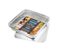Homeshopa Aluminium Foil Trays with Lids, 25 Pack 9 X 9 Inch Square Disposable Tin Foil Containers, Best for Meal Prep, Food Storage, Baking, Broiling, Roasting, Disposable Food Containers