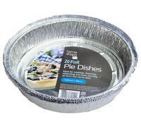 Homeshopa Aluminum Foil Pie Pan, 20 Pack Disposable Round Foil Flan Trays, Durable Air Fryers Cooking Baking Dishes for Pie, Fruit Tarts, Quiche, Food Storage Takeaway Containeres, Oven & Freezer Safe
