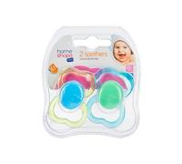 HOMESHOPA Baby Soothers with Silicone Teat, 2 Pack Blue & Green BPA Free Breastfeeding Babies Dummy Pacifier, Round Nipple, Soothers with Extra Ventilation, Newborn Essentials