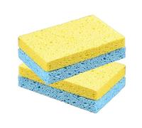 HOMESHOPA Cellulose Sponge, Heavy Duty Non-Scratch Biodegradable Cleaning Scrub Sponge, Super Absorbent Washing Up Reusable Kitchen Dishwashing Thick Moppets for Household, Cookware, Bathroom (4 Pack)
