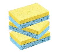 HOMESHOPA Cellulose Sponge, Heavy Duty Non-Scratch Biodegradable Cleaning Scrub Sponge, Super Absorbent Washing Up Reusable Kitchen Dishwashing Thick Moppets for Household, Cookware, Bathroom (6 Pack)