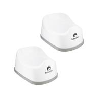 HOMESHOPA Children Training Potty, 2 Pack Kids Toddler Toilet Training Seat, Plastic, Portable Lightweight, Non Slip Rubber Grip, Easy to Clean and Carry Travel Potty - Grey