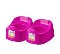 HOMESHOPA Children Training Potty, 2 Pack Pink Kids Toddler Toilet Training Seat, Plastic Travel Potty Chair, Portable Lightweight, Promotes Potty Independence, Easy to Clean & Carry