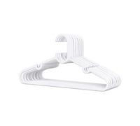 HOMESHOPA Children's Hanger, 10 Pack White Plastic Kids Hangers for Clothes, Ultra Thin Space Saving Nonslip Tubular Baby Hangers, Sturdy & Durable Infant Toddler Coat Hangers