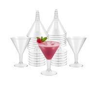 HOMESHOPA Clear Plastic Martini Cocktail Glasses, 12 Pack 200ml Serving Glass, Chip Resistant, Perfect for Home, Restaurants and Parties, Espresso Martinis, Prosecco, Champagne, Dishwasher Safe