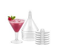 HOMESHOPA Clear Plastic Martini Cocktail Glasses, 6 Pack 200ml Serving Glass, Chip Resistant, Perfect for Home, Restaurants and Parties, Espresso Martinis, Prosecco, Champagne, Dishwasher Safe