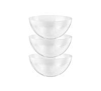 HOMESHOPA Clear Plastic Serving Bowl 2800ml 3 Pack, Large Salad Mixing Bowls, Sturdy & Reusable Kitchen Cooking Food Prep Bowl for Salad Snacks & Crisps, Dishwasher Safe