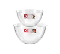 HOMESHOPA Clear Plastic Serving Mixing Bowls, 2 Pack 30oz & 60oz Reusable Lightweight Durable Popcorn Salad Bowls, Round Multiuse Kitchen Bowl Set