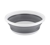 HOMESHOPA Collapsible Washing Up Bowl, Grey 5 Litre Round Folding Wash Basin, Multipurpose Portable Washing Basket, Silicone Bucket for Kitchen Outdoor Travel Camping Hiking Caravan Water Carrier