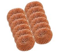 HomeShopa Copper Scouring Pad - 12 Pack Copper-Coated Spiral Scrubber, Heavy-Duty Kitchen Scourer for Pots and Pans, Long-Lasting for Cleaning Dirt, Grease & Grime