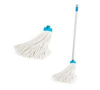 HOMESHOPA Cotton Floor Mops, Super Absorbent Cotton Mop Head with Strong Handle, Floor Cleaning Mop For Home, Office and Commercial Use, Washable & Reusable