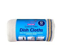 HOMESHOPA Dish Cloths, 12 Pack 36cm x 28cm Soft Cotton Antibacterial Absorbent Lint Free Kitchen Tea Towels, Washing Up Dishcloth for Home Cleaning Supplies, Washable Reusable