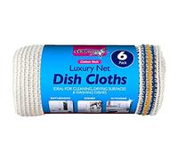 HOMESHOPA Dish Cloths, 6 Pack 36cm x 28cm Soft Cotton Antibacterial Absorbent Lint Free Kitchen Tea Towels, Washing Up Dishcloth for Home Cleaning Supplies, Washable Reusable
