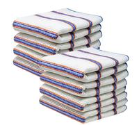 HOMESHOPA Dish Cloths, 8 Pack Mixed Fibre Antibacterial Super Absorbent Lint Free, Quick Dry Striped Kitchen Towels, Washing Up Dishcloths, 34 X 34cm