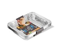Homeshopa Disposable Aluminium Foil Trays Containers, Medium Meal Prep Roasting Trays for Baking Broiling Cooking Food Storage, Oven&Freezer Safe, Reusable Catering Foil Tin (Pack of 7)