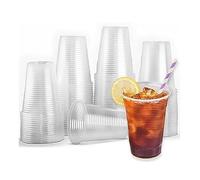 HOMESHOPA Disposable Cups Pack of 200-Clear, Food Grade Disposable Plastic Glasses for Parties, Events, Travel, Barbeque, Christmas, Plastic Cups for Soft Drinks, Water Dispenser, Beer 6 oz 180cc