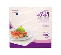 HOMESHOPA Disposable Paper Napkins, Pk 80, Cream 2-Ply 33X33cm Soft & Strong Paper Serviettes for All Occasions, Everyday Tissues for Cleaning Spills Wiping Surfaces Personal Hygiene