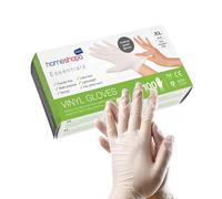 HOMESHOPA Disposable Vinyl Gloves, Clear 100Pcs X-Large Powder Free, Latex Free, Madical Grade Extra Strong And Non-Sterile, Protective Multi-Purpose Gloves for Household, Food Handling, Lab Work