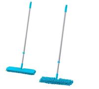 HOMESHOPA Double Sided Microfibre Floor Mop, Extendable Handle Flat Chenille Noodle Head, Super Absorbent Wet Dry Cleaning Mop for Hardwood, Vinyl, Laminate