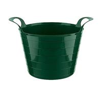 HOMESHOPA Flexi Tub, 1 Pack Garden Home Flexible Colour Rubber Storage Container Bucket, Polyethylene Flex Tub, Multi Purpose Robust Plastic Garden Trugs, Laundry Toy Basket, 7.5 Litre - Green