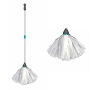HOMESHOPA Floor Cleaning Mop with Long Handle, Viscose Cloth Strip Replacement Head, Washable & Reusable, Highly Absorbent Wet & Dry Mop