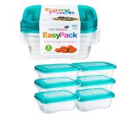 HOMESHOPA Food Storage Containers, 6 Pack Rectangular BPA Free Plastic Containers with Airtight Lids, Reusable, Stackable, Nestable Meal Prep Boxes, Microwavable, Freezer and Dishwasher Safe, 270 ML