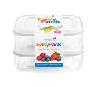 HOMESHOPA Food Storage Containers with Lid, 1 Litre 2 Pack Plastic BPA Free Airtight Containers, Stackable Nestable Reusable Meal Prep Food Lunch Boxes, Microwave Freezer Dishwasher Safe