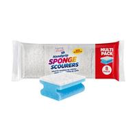 HOMESHOPA Handgrip Scrub Sponges, 8 Pack Non-Scratch Extra Hand Grip Super Absorbent Scrubbing Scourer, Dual-Sided Dishwashing & Cleaning Scrub, Reusable Washing Up Pads Kitchen Bathroom Pots