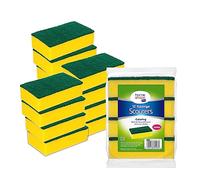HOMESHOPA Heavy Duty Scrub Sponges, 12 Pack Catering Sponges Scourers, Non-Scratch Washing Up Scrubbing Dual Sided Dishwashing Cleaning Scourer, Reusable Scrub Pads for Kitchen Bathroom Pots Pans