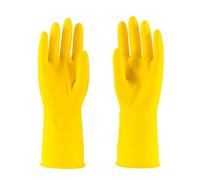 HOMESHOPA Household Rubber Gloves, 1 Pair Yellow Medium Extra Thick Cleaning Washing Up Gloves, Non Slip Kitchen Dishwashing with Cotton Lining, Soft Flexible Reusable Waterproof