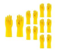 HOMESHOPA Household Rubber Gloves, 6 Pairs Medium Yellow Non Slip Kitchen Dishwashing Cleaning Gloves with Cotton Lining, Flexible Long Sleeves Reusable Waterproof Gloves