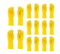 HOMESHOPA Household Rubber Gloves, 8 Pairs X-Large Yellow Non Slip Kitchen Dishwashing Cleaning Gloves with Cotton Lining, Flexible Long Sleeves Reusable Waterproof Gloves