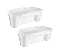 Homeshopa Kitchen Caddy, 2 Pack Hanging Waste Bin Kitchen Over Cabinet Drawer Door Basket, Small Garbage Bin Holder Container for Food Scraps Veg Peelings, Organiser Basket Rubbish Bin - White