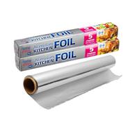 HOMESHOPA Kitchen Foil, 5 Meters/30cm Wide 2 Pack Heavy Duty Food Service Catering Aluminium Foil Roll, Tin Foil for Cooking, Roasting, Wrapping, Baking, Grilling & BBQ
