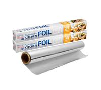 HOMESHOPA Kitchen Foil, 8 Meters/45cm Wide 2 Pack Heavy Duty Food Service Catering Aluminium Foil Roll, Tin Foil for Cooking, Roasting, Wrapping, Baking, Grilling & BBQ