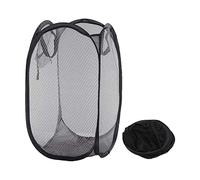 HOMESHOPA Laundry Baskets Pop Up Mesh Washing Bag, Black Foldable Dirty Clothes Baskets with Handles&Side Pocket, Collapsible Toy Tidy Storage Organiser, Great for Kids Room, College Dorm Travel
