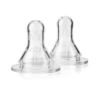 HOMESHOPA Medium Flow Level 2 Baby Bottle Silicone Teat, 3m+, Standard Bottle Teat, BPA Free Anti-Colic Soft Silicone Baby Teat, Breast Like Teats