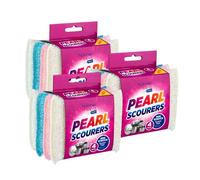 HOMESHOPA Pearl Scouring Pads, 12 Pack Non-Scratch Kitchen Scrubbing Sponge, Washing Up Scourer, Multipurpose Cleaning Dishwashing Reusable Scrubber