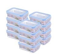 HOMESHOPA Plastic Airtight Food Storage Container, 12 Pack 500ml Leakproof Rectangle Container with Clip-Lock Lid, BPA Free Reusable Meal Prep Lunch Box Microwave Freezer & Dishwasher Safe