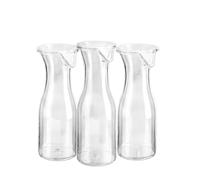 HOMESHOPA Plastic Carafe with Lid 3 Pack, 12oz/20oz/40oz Clear Unbreakable Water Pitcher for Iced Tea, Powdered Juice, Cold Beverages, Mimosa Bar, Wine, Dishwasher Safe Reusable Beverage Containers