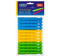 HOMESHOPA Plastic Dolly Pegs For Washing Line, Pack of 24 Heavy Duty Clothes Pegs, Strong and Reusable Plastic Indoor and Outdoor Laundry Clothespin for Crafting Hanging Decorations, Multi-Colour