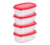 HOMESHOPA Plastic Food Storage Containers, 1.2 Litre 4 Pack Rectangular Leakproof Airtight BPA-Free Reusable & Stackable Meal Prep Lunch Boxes, Microwave Freezer & Dishwasher Safe
