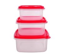 HOMESHOPA Plastic Food Storage Containers, 3 Pack 950ml, 1.5, 2.5L Square Leakproof Airtight BPA-Free Reusable & Stackable Meal Prep Lunch Boxes, Microwave Freezer Dishwasher Safe
