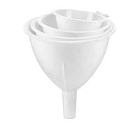 HOMESHOPA Plastic Funnel Set, Pack of 4 Different Sizes Large to Small Kitchen Funnels for Filling Bottles, Jars & Containers, Automotive Oil Funnel for Gas, Lubricants and Fluids, Arts & Crafts-White