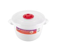 HOMESHOPA Plastic Microwave Heating Food 1.5 Litre Cooking Pot Container with Ventilated Lid & Steam Release Vent, Round Microwave Bowls, Kitchen, Air-tight, Dishwasher, Freezer Safe