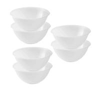Homeshopa Plastic Mixing Bowl, 2 Litre 6 Pk Reusable Kitchen Cooking Serving Bowl, Non Slip Base, Compact & Stackable, Popcorn Salad Bowl for Food Prep Baking, Dishwasher Safe, 20cm Clear