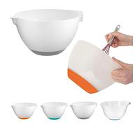 HOMESHOPA Plastic Mixing Bowl, Non-Slip Rubber Base & Easy Pouring Spout Lip, Baking Cooking, Kitchen Serving, Compact, Stackable, Dishwasher Safe, Random Colour, 3 Litre