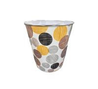 HOMESHOPA Plastic Waste Paper Basket Bin, 7.7 Litre Big Polka Circles Floral Retro Round Trash Can, Lightweight Recycling Rubbish Bin for Kitchen, Bedroom, Bathroom, Open-Top Garbage Dustbin